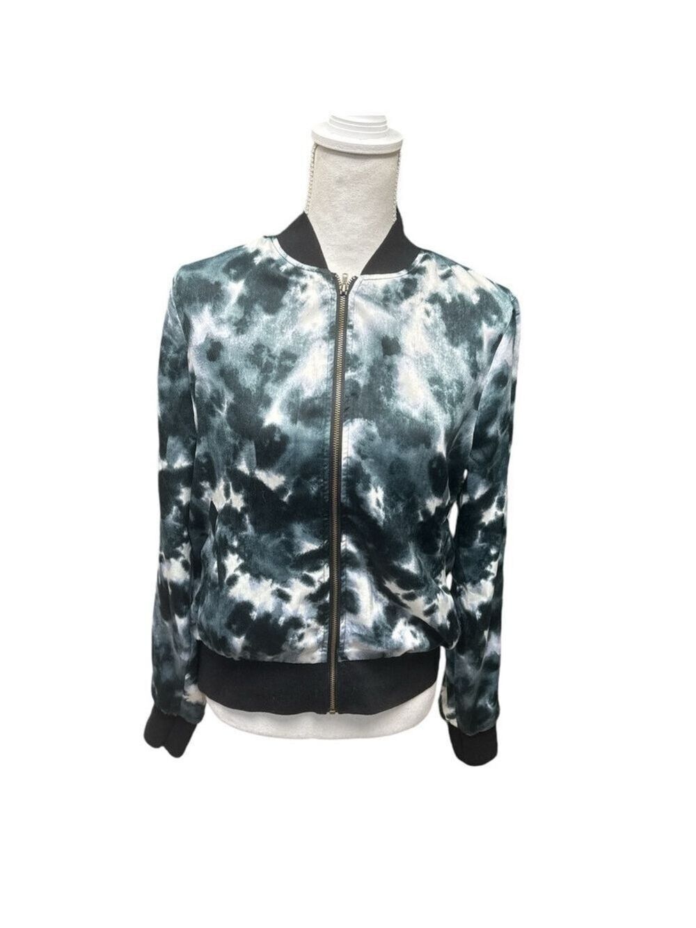 Peyton Jensen Women's Tie Dye Bomber Jacket Multicolor Zip Up Size S